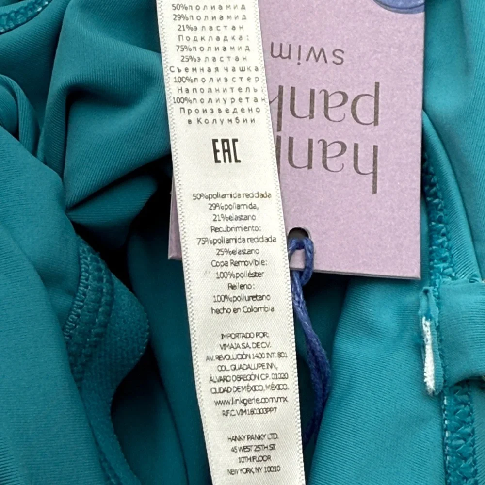 NWT Hanky Panky Wide Strap Wrap Tahiti Teal One Piece Swimsuit Size Small